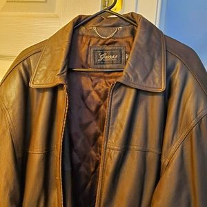 Guess genuine leather coat